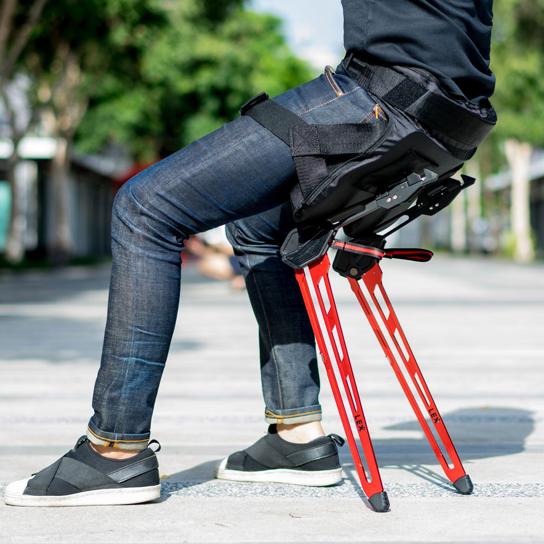 Lex wearable bionic chair Yaksa Red Left side